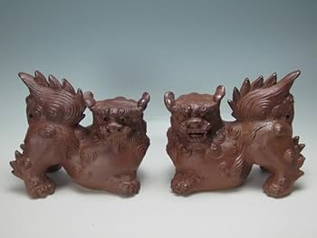 金城敏徳 作　緑釉立シーサー（特大）1対 金城敏徳 作 緑釉立シーサー（特大）1対 - メルカリ